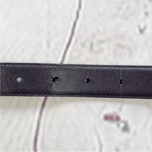 Christian Dior Leather Belt Size 36 Burgundy Red Gold - Picture 7 of 12